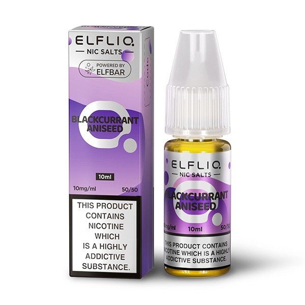 Elfliq by Elf Bar - Blackcurrant Aniseed 10ml Nic Salt 5mg available from the online vape shop Vape Town UK