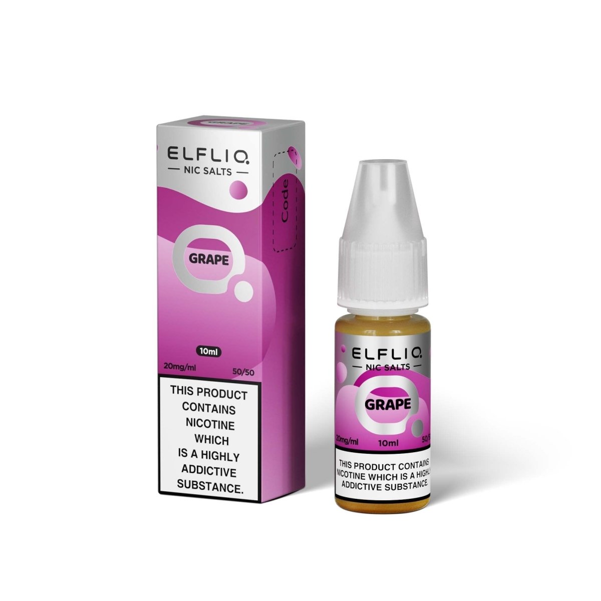 Elfliq by Elf Bar - Grape 10ml Nic Salt 5mg available from the online vape shop Vape Town UK