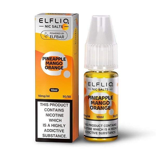 Elfliq by Elf Bar - Pineapple Mango Orange 10ml Nic Salt 5mg available from the online vape shop Vape Town UK