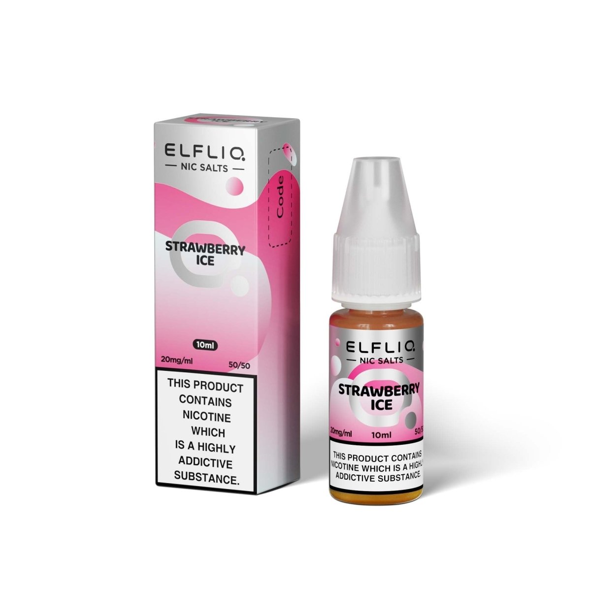 Elfliq by Elf Bar - Strawberry Ice 10ml Nic Salt 5mg available from the online vape shop Vape Town UK