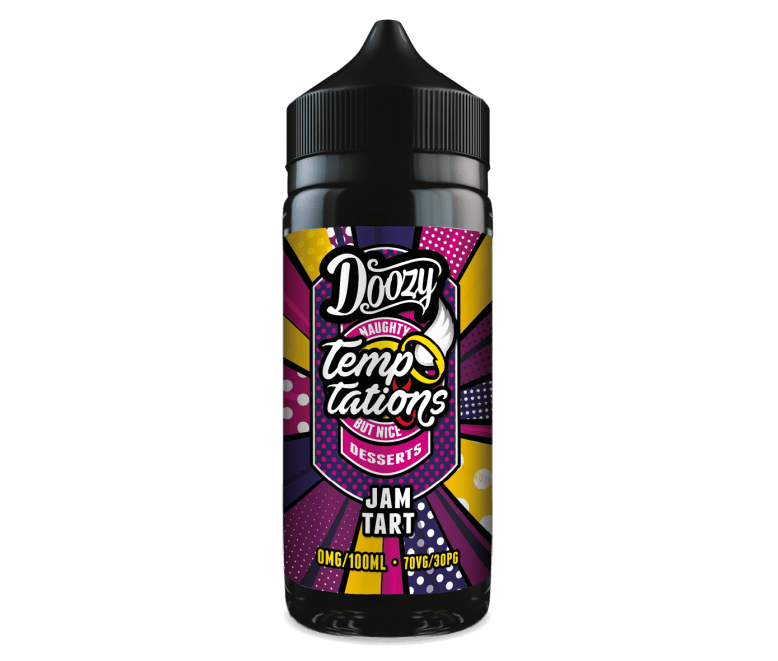 Doozy Vape Co Temptations Jam Tart 100ml available from the online vape shop Vape Town UK