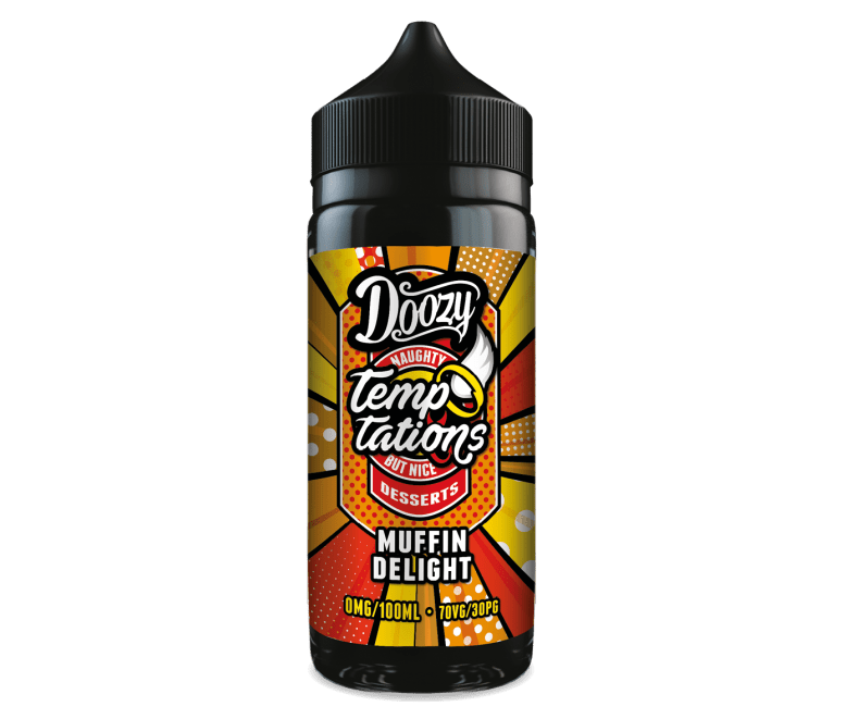 Doozy Vape Co Temptations Muffin Delight 100ml available from the online vape shop Vape Town UK